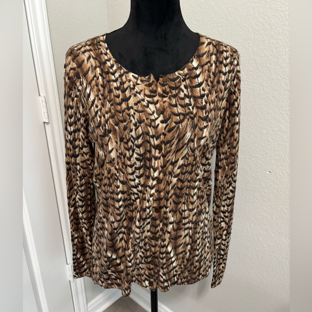 Talbots Cardigan Sweater Womens Pure Merino‎ Wool Quiet Luxury Career Workwear